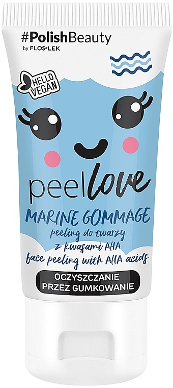 Пілінг-гомаж для обличчя з АНА-кислотами - Floslek peelLOVE Marine Gommage Face Peeling With AHA Acids — фото N1