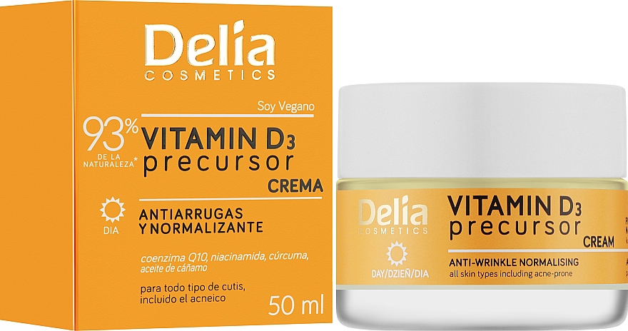 Дневной крем для лица против морщин с витамином D3 - Delia Vitamin D3 Precursor Day Cream — фото N2