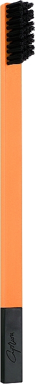 Зубна щітка мягкої жорсткості, мандаринова з чорним матовим ковпачком - Apriori — фото N1