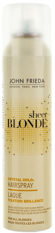 Лак для волос кристальной фиксации для всех оттенков светлых волос - John Frieda Sheer Blonde Crystal Clear Hairspray