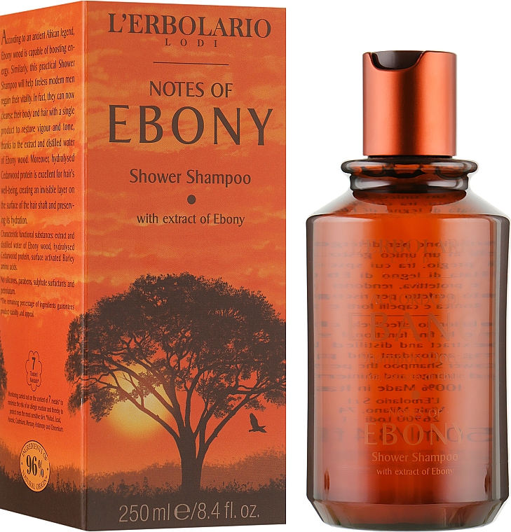 Шампунь-гель для душа Черное дерево - L'erbolario Notes Of Ebony Shower Shampoo — фото N1