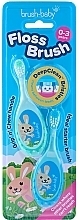 Духи, Парфюмерия, косметика Набор из 2 щеток "Flossbrush", 0-3 лет, голубая/бирюзовая - Brush-Baby Mixed Colour Blue/Teal