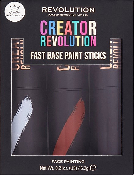 Набор стиков для макияжа - Makeup Revolution Creator Fast Base Paint Stick Set White, Red & Black — фото N1