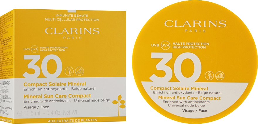 Сонцезахисний флюїд для обличчя з легким тоном SPF 30 - Clarins Mineral Sun Care Compact — фото N2