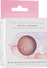 Спонж для обличчя конжаку, з рожевою глиною преміум - The Konjac Sponge Co French Pink Clay Face Puff — фото N2