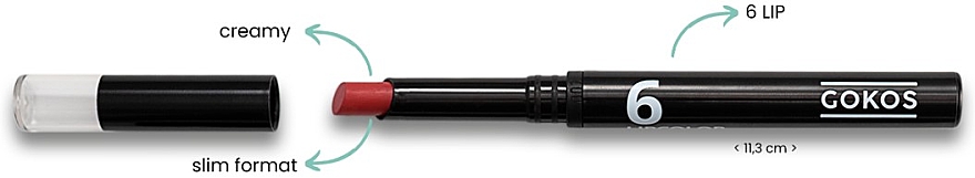 Помада-карандаш для губ - Gokos Lipstick LipColor Black Edition — фото N2