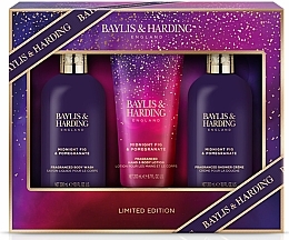 Набор - Baylis & Harding Midnight Fig & Pomegranate Luxury Bathing Essentials Gift Set (sh/gel/300ml + sh/cr/300ml + h/b/lot/200ml) — фото N1