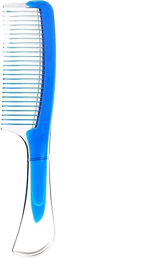 Гребень для волос с полупрозрачной ручкой, синий - Inter-Vion — фото N1