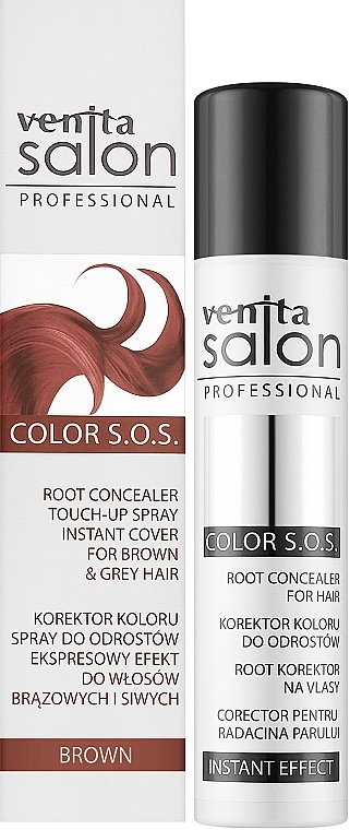 Тонувальний спрей для волосся - Venita Salon Professional Root Concealer for Hair Instant Effect Brown — фото N2