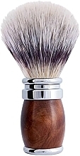 Парфумерія, косметика Помазок для гоління - Plisson Thuja Wood And Chrome Finish & High Mountain White Fibre Shaving Brush