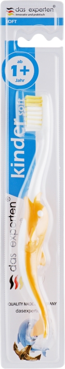 Детская зубная щетка с мягкой щетиной "Kinder", желтая - Das Experten — фото N1