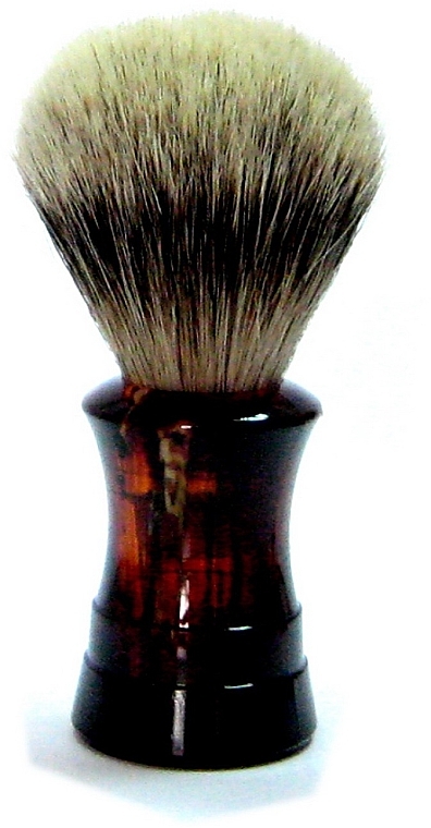 Помазок для гоління з ворсом борсука, пластик, темно-коричневий - Golddachs Silver Tip Badger Plastic Havanna — фото N1