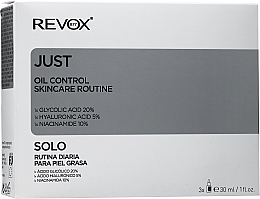 Набір сироваток для догляду за жирною шкірою обличчя - Revox B77 Just Oil Control Skincare Routine (f/serum/3x30ml) — фото N1