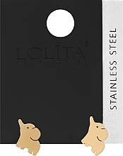 Серьги женские, слоники, золотистые - Lolita Accessories — фото N1