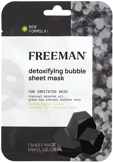 Тканинна маска для обличчя "Вугілля та морська сіль" - Freeman Detoxifying Sheet Mask — фото N1