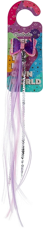 Заколка для волосся 8905B, з бузковим хвостиком - Martinelia Door Hanger Hair Clip Extension — фото N1