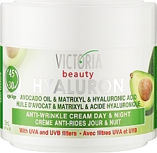 Крем для обличчя з олією авокадо - Victoria Beauty Hyaluron Anti Wrinkle Day & Night 30-45 Age — фото N1