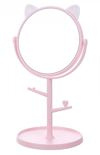 Косметическое зеркало для макияжа, розовое - Deni Carte 
