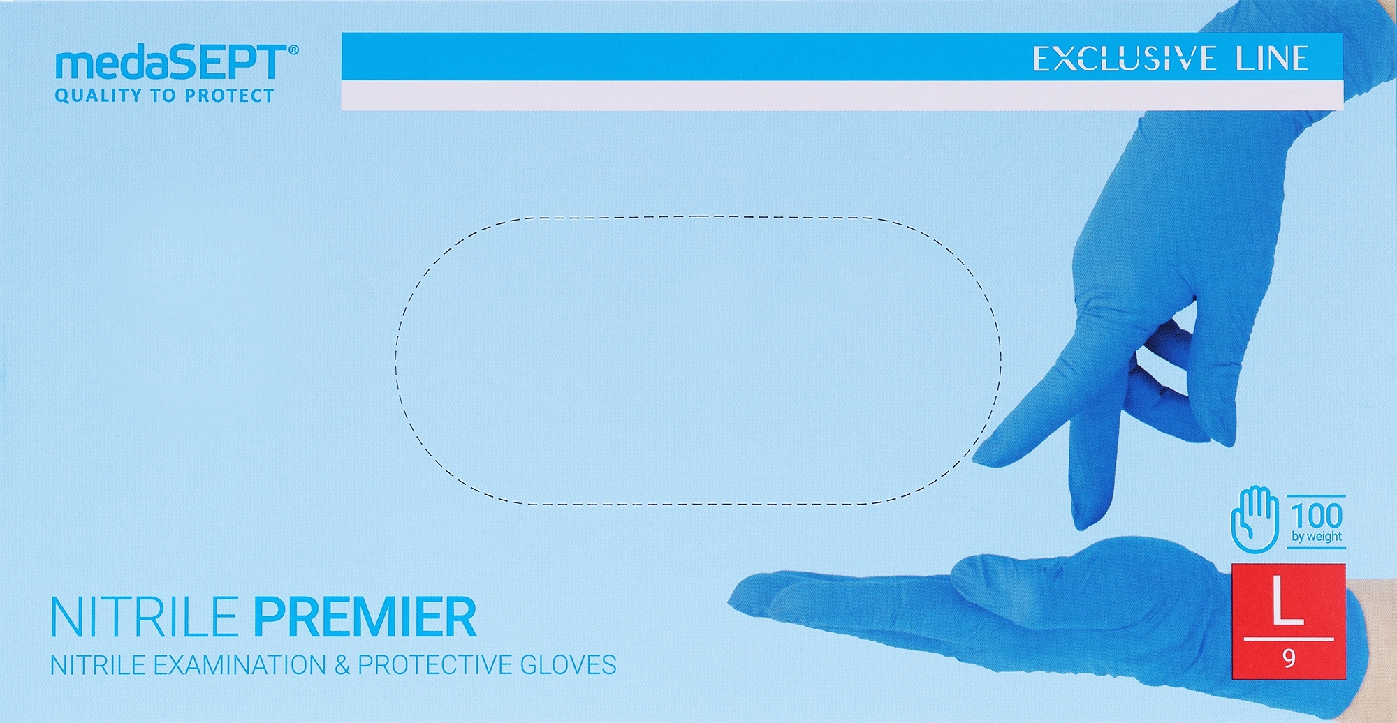 Нітрилові рукавички, розмір L, сині - Medasept Nitrile Premier Examination & Protective Gloves — фото 100шт