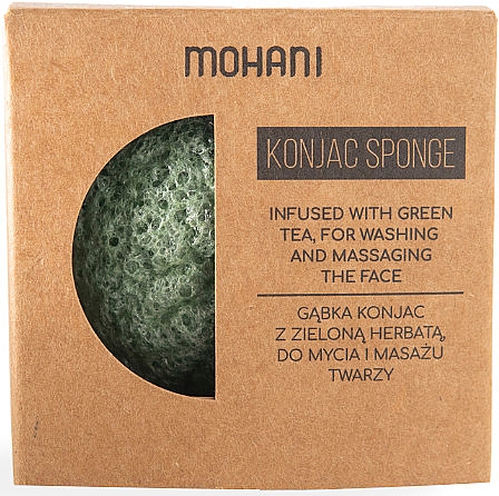 Спонж конняку с зеленым чаем - Mohani Natural Konjac Green Tea Cleansing Sponge — фото N2