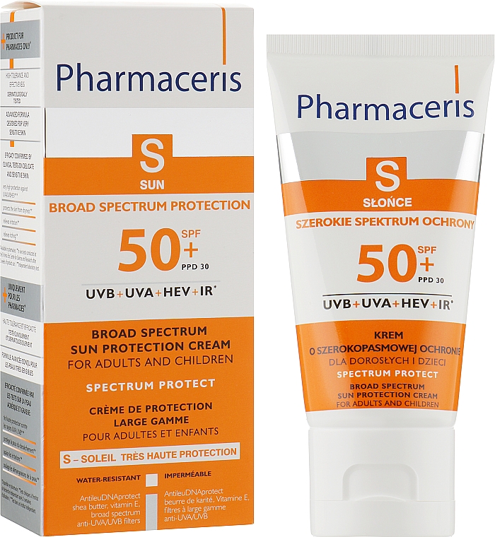 Солнцезащитный крем широкого действия для детей - Pharmaceris S Broad Spectrum Sun Protect Cream SPF50 — фото N1