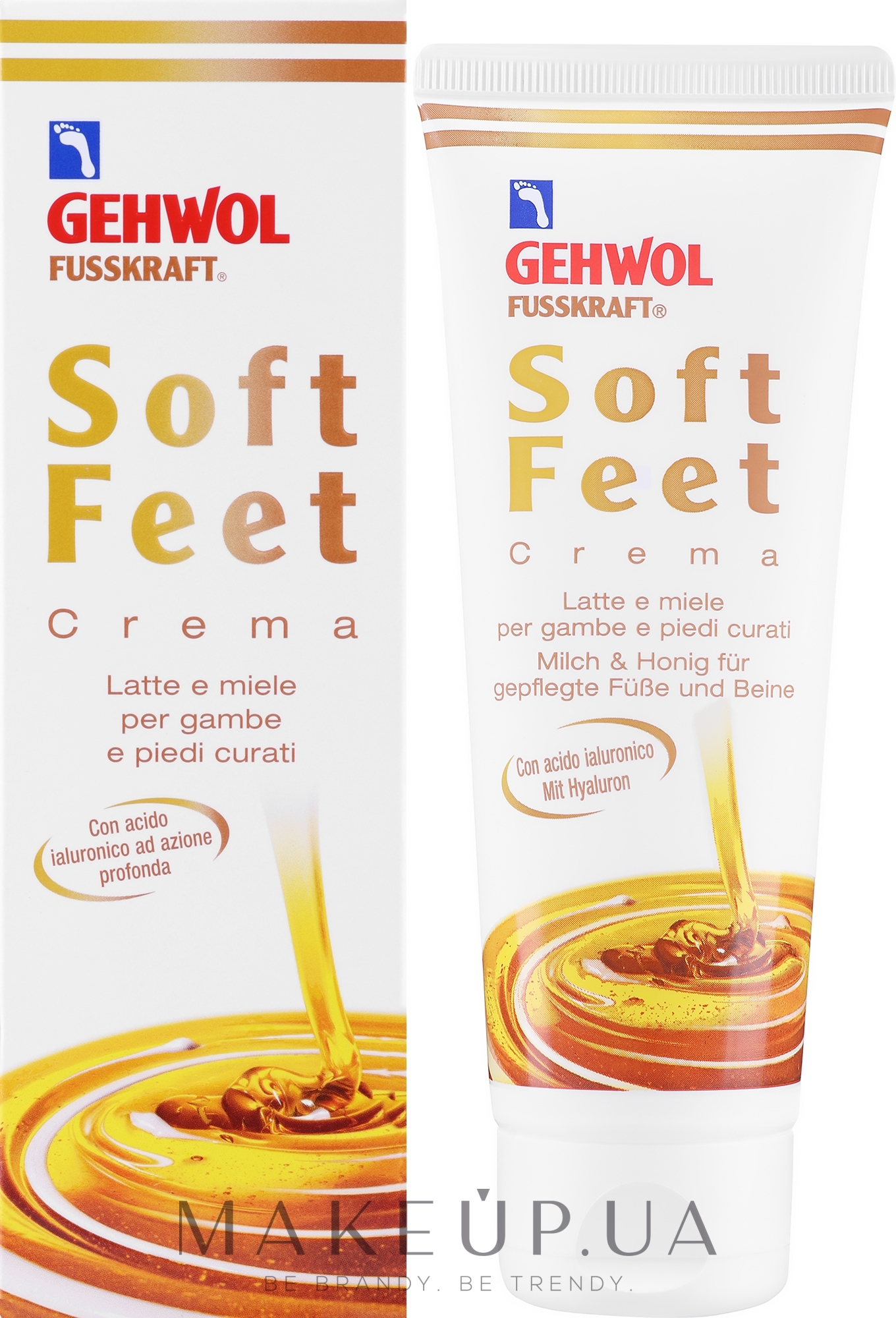 Шелковый крем "Молоко и мед" с гиалуроновой кислотой - Gehwol Fusskraft Soft-Feet Creme — фото 125ml