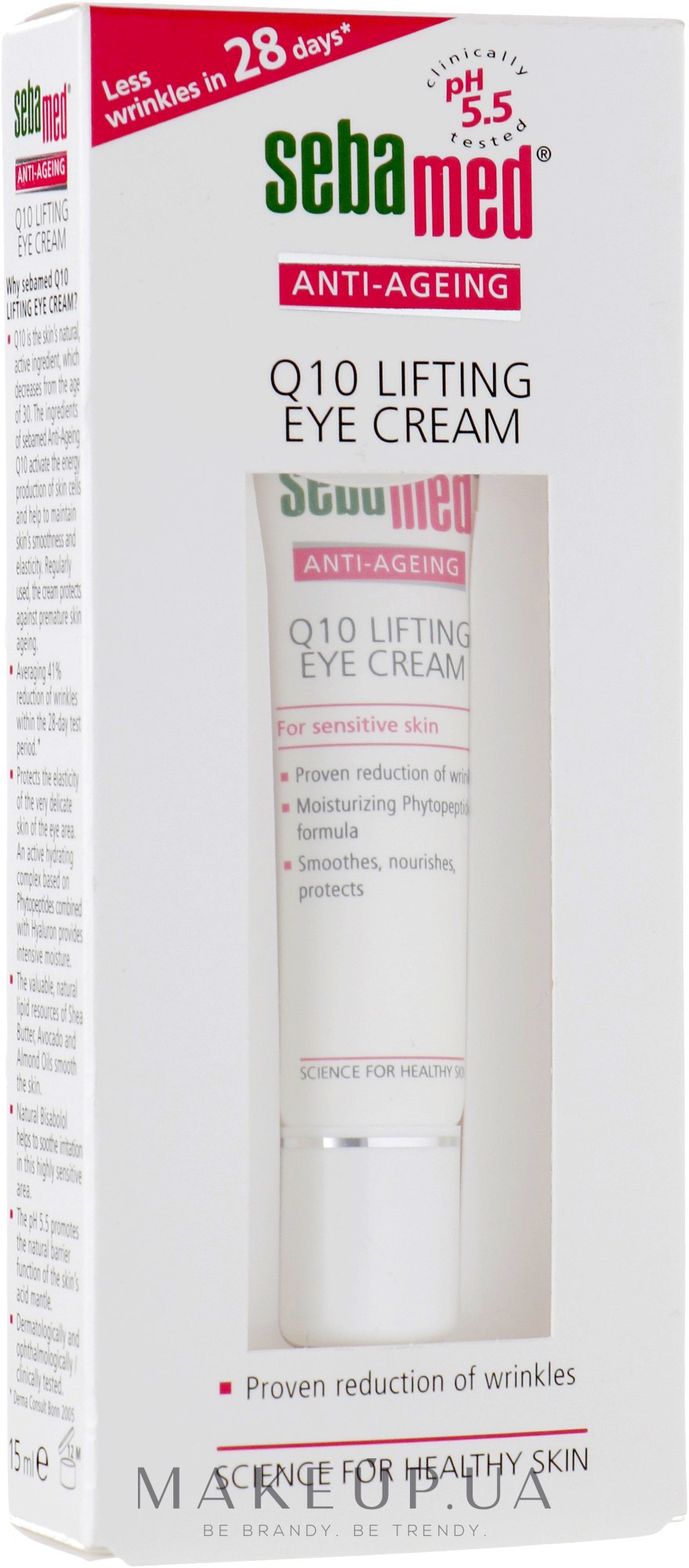 Крем-лифтинг для кожи вокруг глаз с коэнзимом Q10 - Sebamed Anti-Ageing Q10 Lifting Eye Cream — фото 15ml