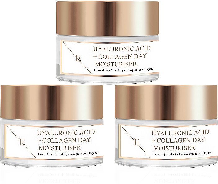 Набір - Eclat Skin London Hyaluronic Acid & Collagen Day Moisturiser (f/cream/3x50ml) — фото N1
