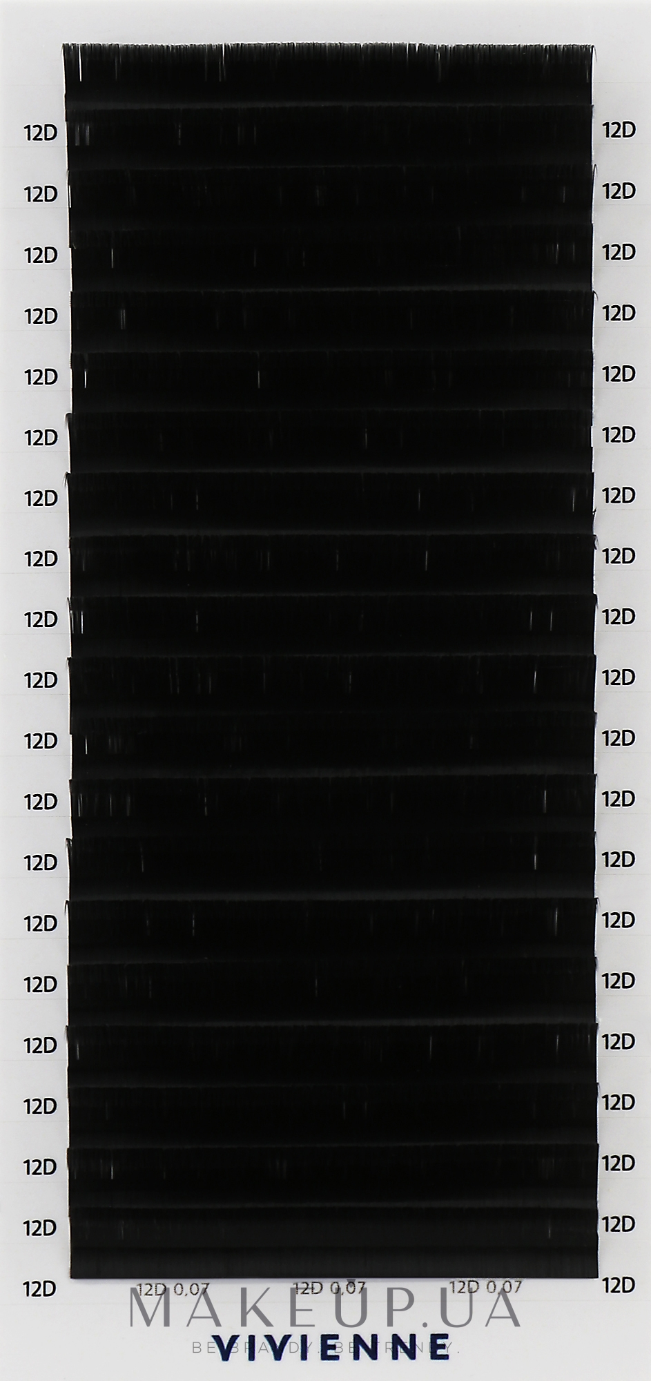 Накладные ресницы "Elite", черные, 20 линий (0,07, D, 12), эко упаковка - Vivienne — фото 1уп