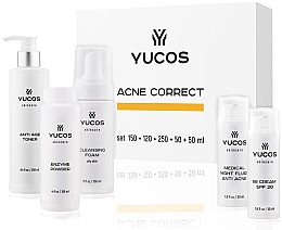 Набор - Yucos Acne Correct (clean/foam/150ml + enzyme/120ml + toner/250ml + cream/50ml + fluid/50ml) — фото N1