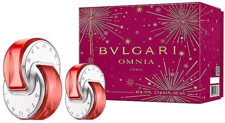 Bvlgari Omnia Coral - Набор (edt/65ml + edt/mini/15ml) — фото N1