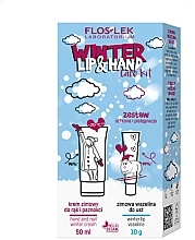 Парфумерія, косметика Набір "Захист і догляд" - Floslek Winter Lip&Hand Care Kit (h/mask/50ml + lip/balm/10g)