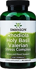 Пищевая добавка "Родиола, валериан и базилик" - Swanson Full Spectrum Stress Complex — фото N1