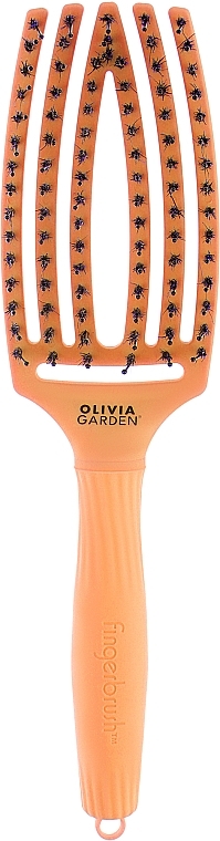 Щітка для волосся комбінована, помаранчева - Olivia Garden Fingerbrush Combo Nineties Juicy Orange — фото N1