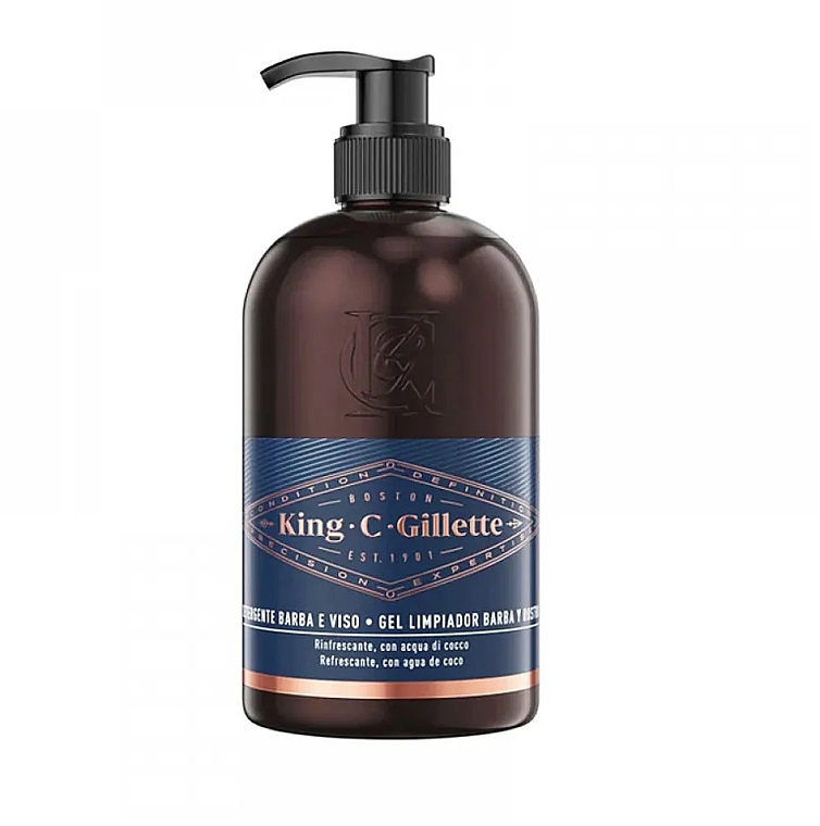 Очищающий гель для лица и бороды - Gillette King C Beard and Face Wash — фото N1