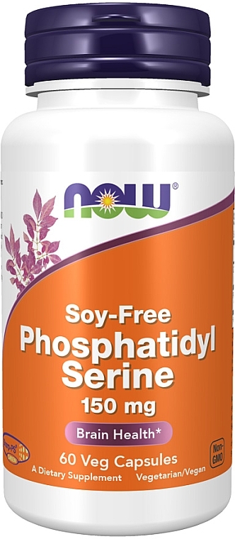 Фосфатидилсерин, без сои, 150 мг - Now Foods Phosphatidyl Serine Soy-Free — фото N1