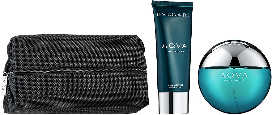 Bvlgari Aqva Pour Homme - Набір (edt/100ml + ash/balm/100ml + bag) — фото N2