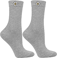 Шкарпетки жіночі "Ромашка", сірі - Moraj — фото N2