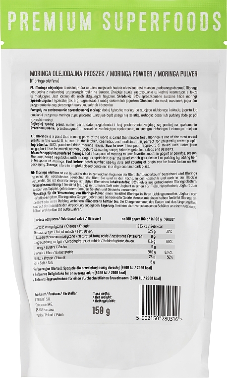 Харчова добавка "Порошок моринги" - Intenson Moringa Oleifera — фото N2