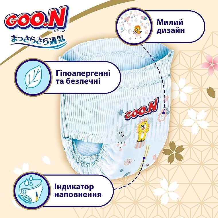 Трусики-подгузники GOO.N Premium Soft для детей 7-12 кг (размер 3(M), унисекс, 50 шт) - Goo.N Premium Soft — фото N5