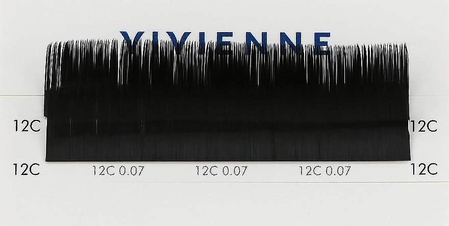Накладные ресницы "Elite", черные, 2 линии (0,07, C, (12)) - Vivienne — фото N1