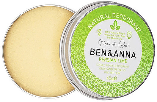 Натуральний кремовий дезодорант - Ben & Anna Persian Lime Soda Cream Deodorant — фото N1