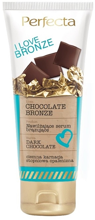Зволожувальна бронзувальна сироватка "Темний шоколад" - Perfecta I Love Bronze Serum — фото N1