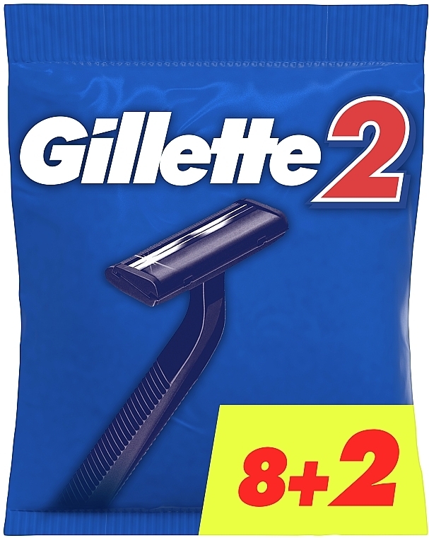 Набор одноразовых станков для бритья, 10шт - Gillette 2 — фото N1