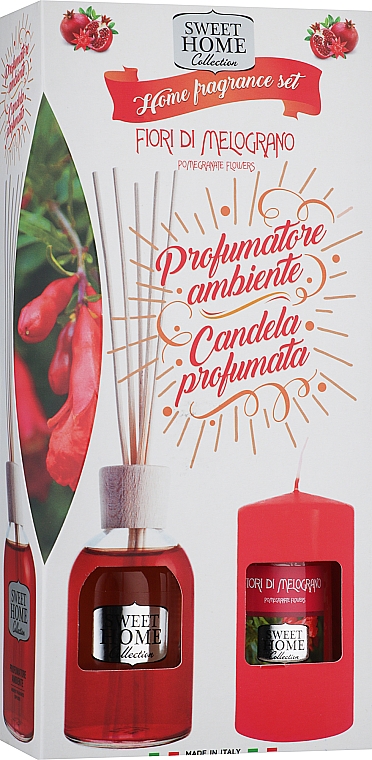 Набор "Цветы граната" - Sweet Home Collection Home Fragrance Set (diffuser/100ml + candle/135g) — фото N1
