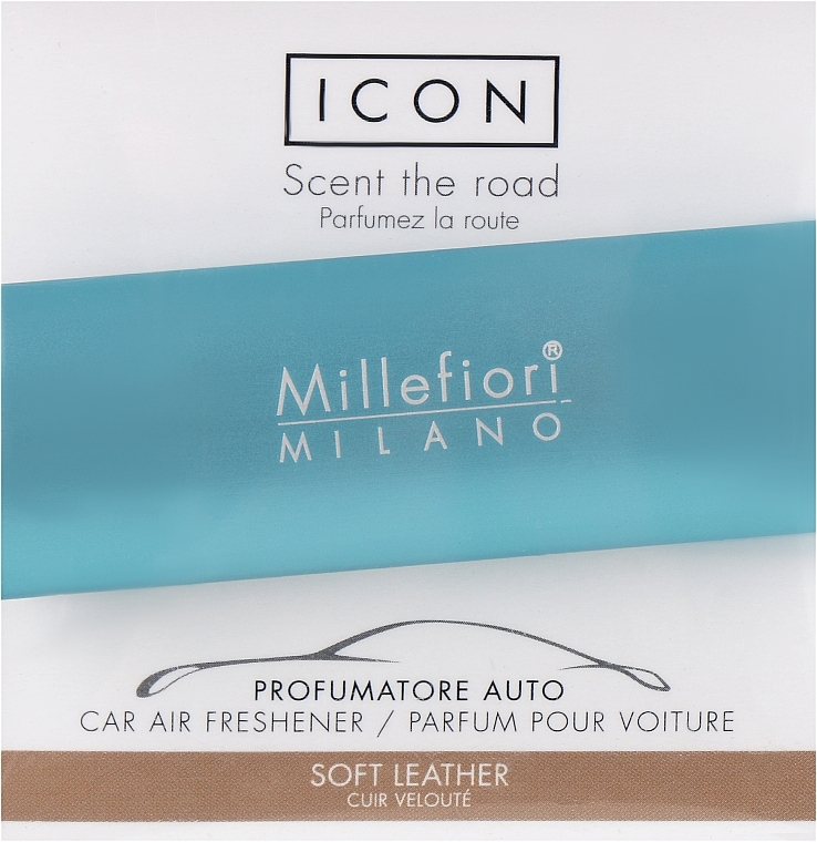 Ароматизатор в авто "Класік: м'яка шкіра" - Millefiori Milano Icon Car Air Freshener Soft Leather — фото N1