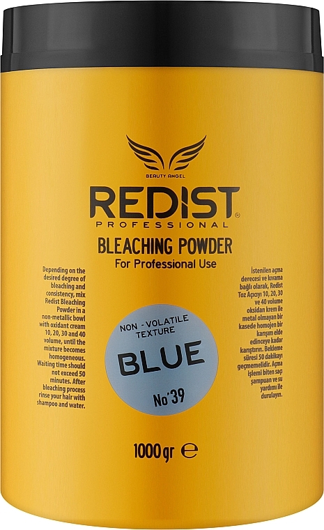 Порошок для освітлення волосся на рослинній основі, блакитний - Redist Professional Bleaching Powder — фото N1