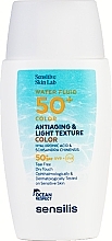 Сонцезахисний флюїд для обличчя - Sensilis Antiaging & Light Water Fluid 50+ Color — фото N1
