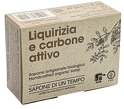 Органічне мило "Солодка та активоване вугілля" - Sapone Di Un Tempo Organic Soap Liquorice And Activated Charcoal — фото N1