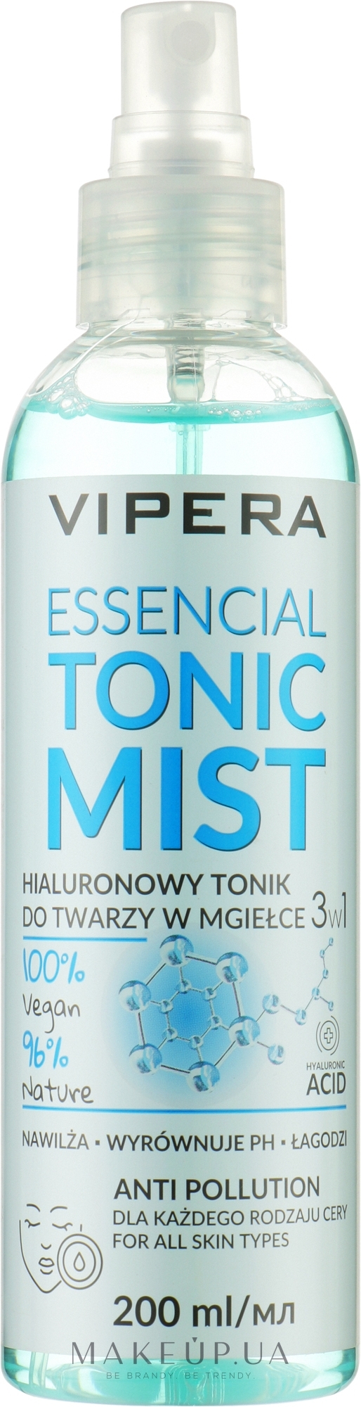 Тонік-міст гіалуроновий для обличчя - Vipera Essencial Hyaluronic Tonic Mist — фото 200ml